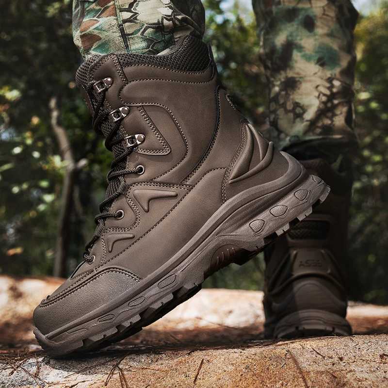 Mens Hiking Work Boots Non-Slip Lightweight Waterproof Outdoor Durable Shoes Outdoors Breathable Desert Boots Z250303