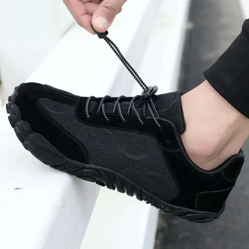 New and men's breathable mesh barefoot wide toe shoes women's flat hiking