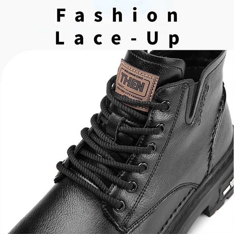 Luxury Men Ankle Boots British High-top Men Boots Fashion High Quality Leather Shoes 2025 New Outdoor Men Motorcycle Boots Z250303