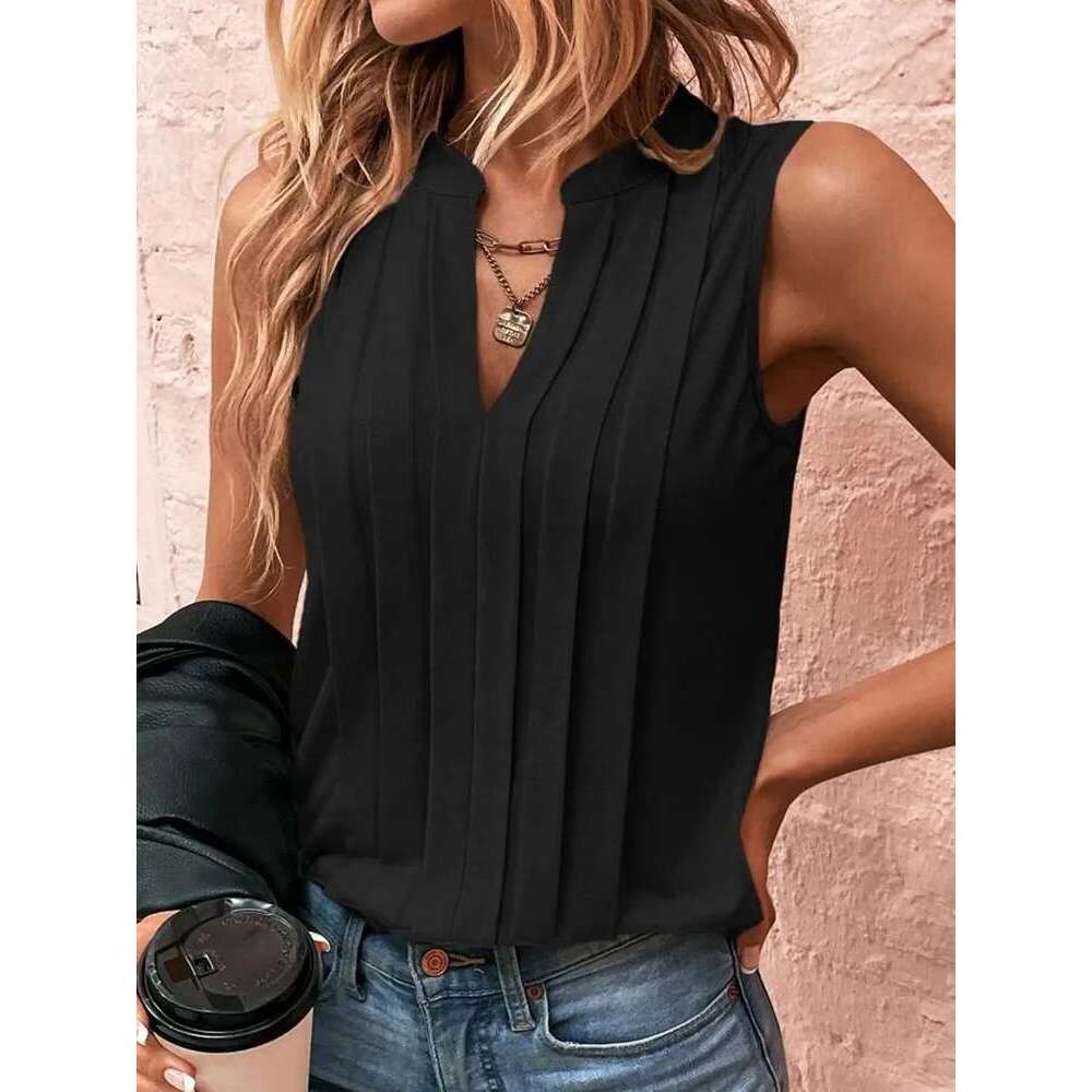 Blouses White Women's Summer Vintage Tassel Tank Tops Sleeveless V-Neck Casual Women Streetwear Shirt T-Shirt Female Clothing T-