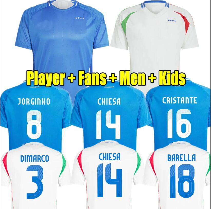 23 24 Italia CHIESA Soccer Jerseys 2023 Italys 125th RASPADORI VERRATTI BARELLA DONNARUMMA TOTTI LORENZO POLITANO ZANIOLO MIRETTI Football Shirt men woman kdis
