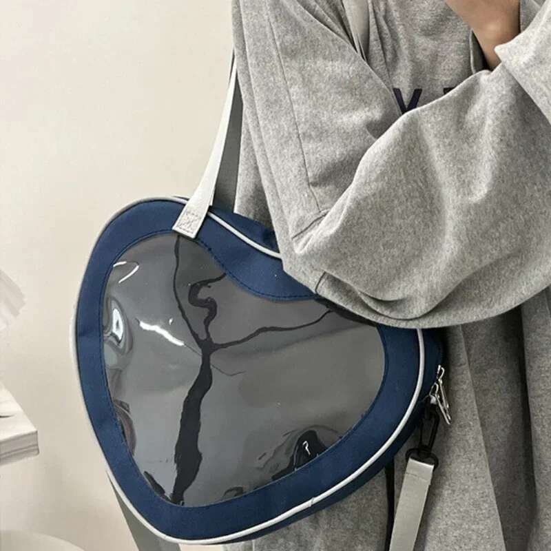 Love Heart Design Itabag Women 2025 New Transparent Crossbody Bags Purses And Handbags Ita For Girls JK Uniform Bag