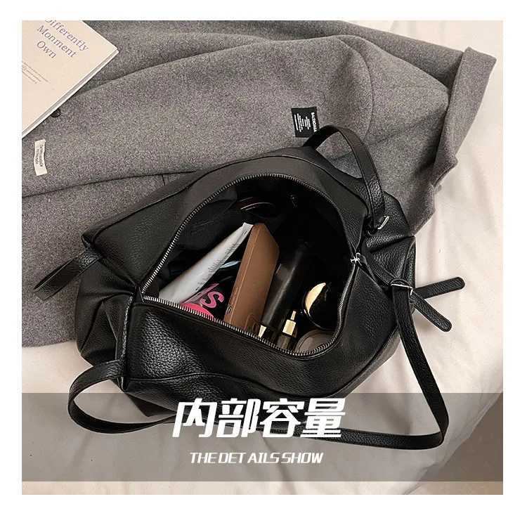 Brand Designer PU Leather and Oxford Patchwork Womens Shoulder Bag Retro Crossbody Bag Bucket Handbag Y250303