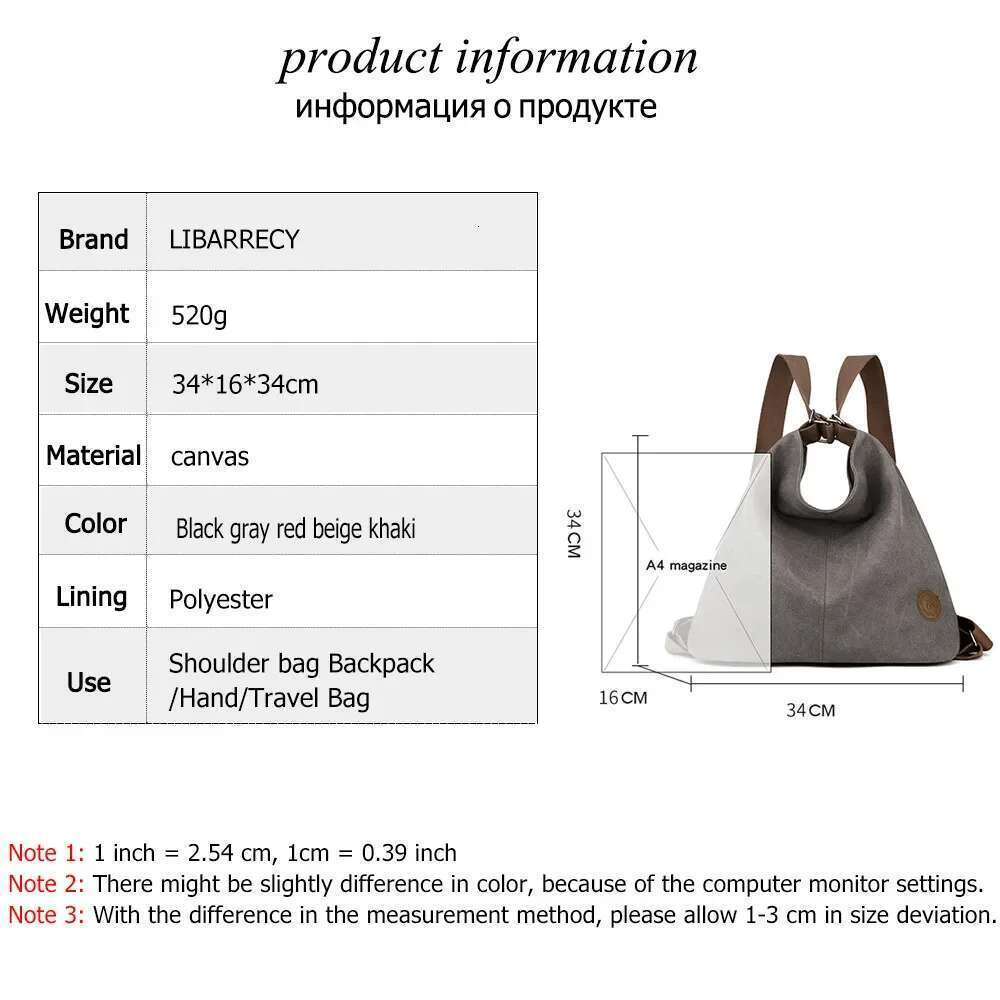 Women's Bags Multifunctional Women's Backpack High Quality Canvas Women Shoulder Bag Designer Ladies Travel Tote Bags Mochilas Mujer