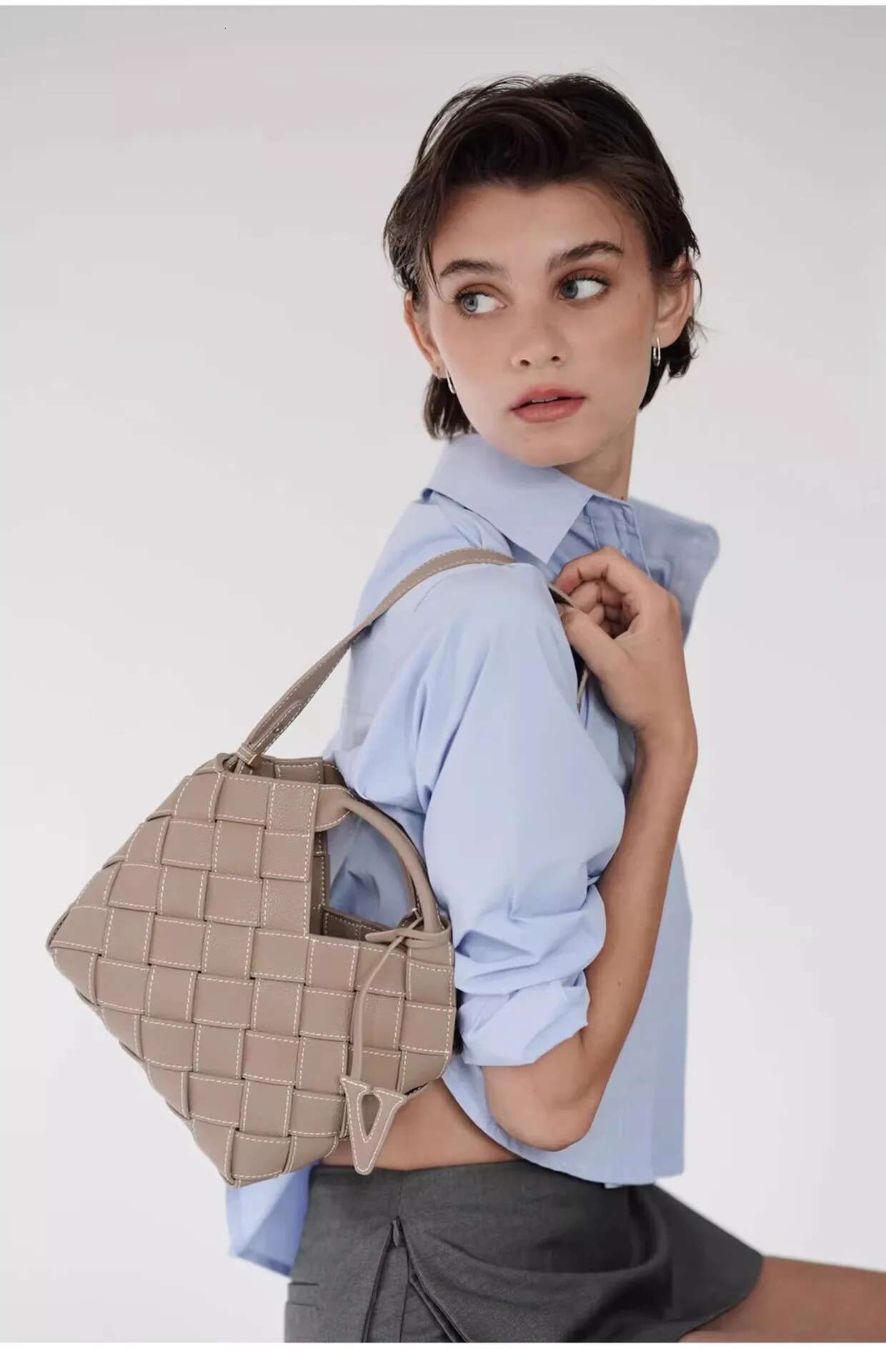 Fashion Leather Handbag Brand Simple Irregular Design Woven Shoulder Strap Women's Crossbody Bag