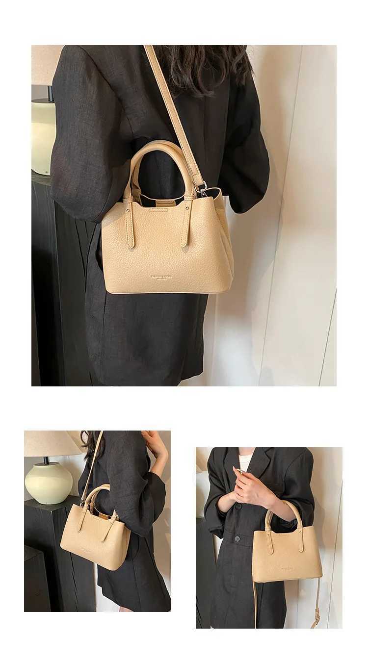 Luxury Designer PU Leather Lichee Pattern Womens Handbag Casual Crossbody Bag Bucket Tote Y250303