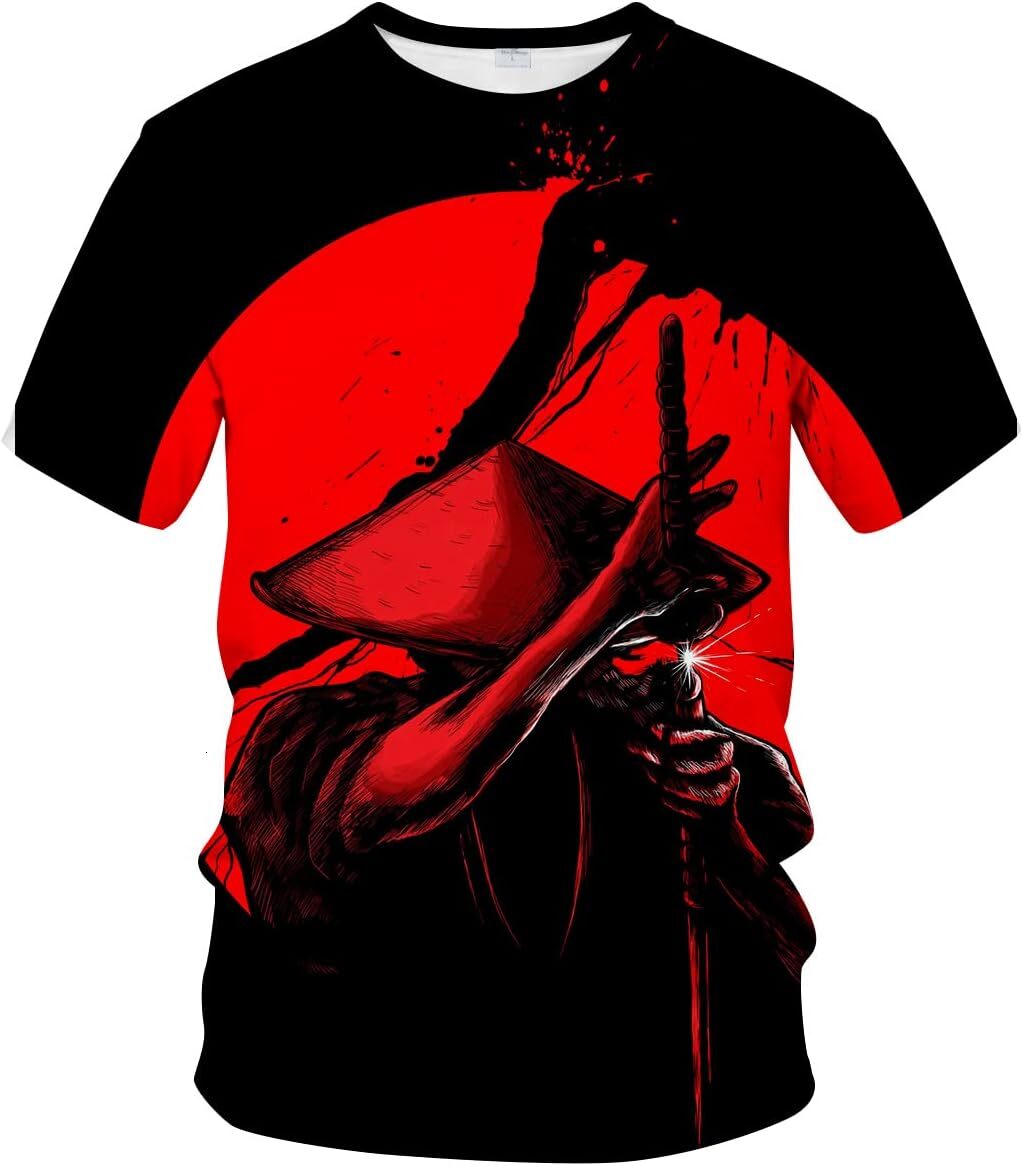 Mens T shirt Men's Novelty Short Sleeve Tshirt Japanese Samurai 3D Printing Casual tops summer clothes Fashion patterns