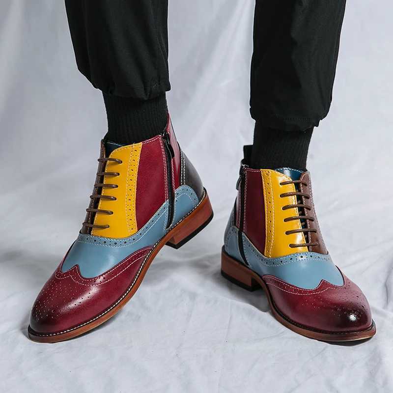 Handmade casual leather luxury mens designer business brand officially Chelsea dress denim shoes mens boots foot boots Z250303