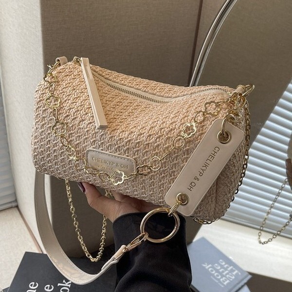 2025 trendy grass woven women's fashion vacation beach foreign style crossbody bag summer versatile #swissmilitary