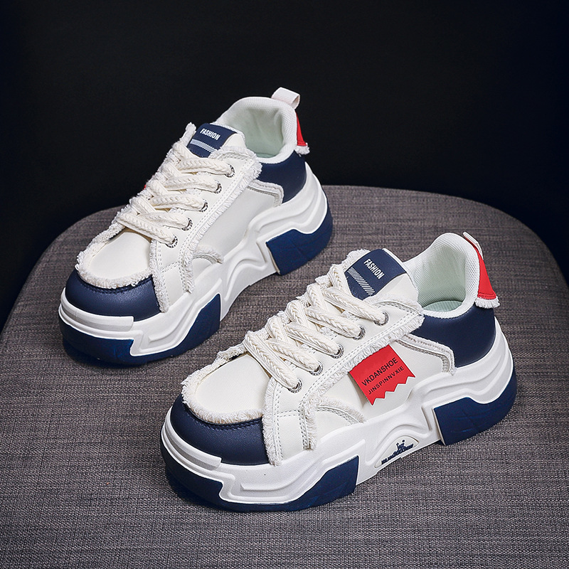 White Shoes Seasonal Designer 2025 New Leather Casual Shoes Fashionable Thick Sole Height Increasing Outdoor Sports Casual Women s Shoes