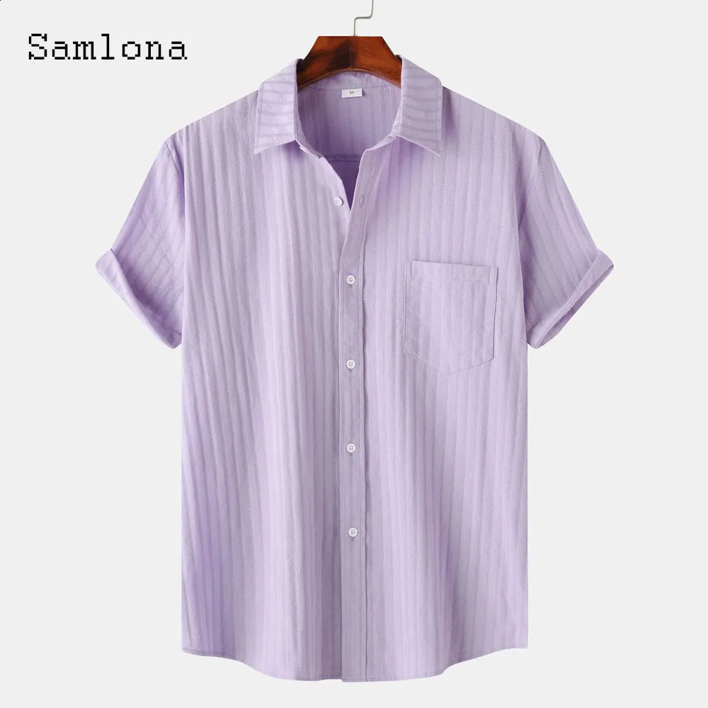 Mens Casual Daily Shirts Blue White Soft Basic Tops Sexy Hollow Out Blouse Lepal Collar shirt blouses Oversized Men Clothing 250225