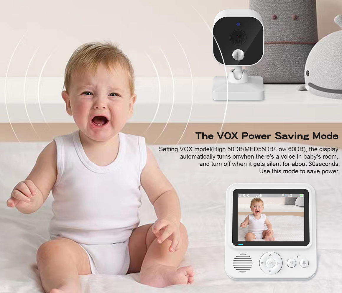 Two point eight inches display screen baby monitor 720P baby caregiver baby monitor two-way voice intercom