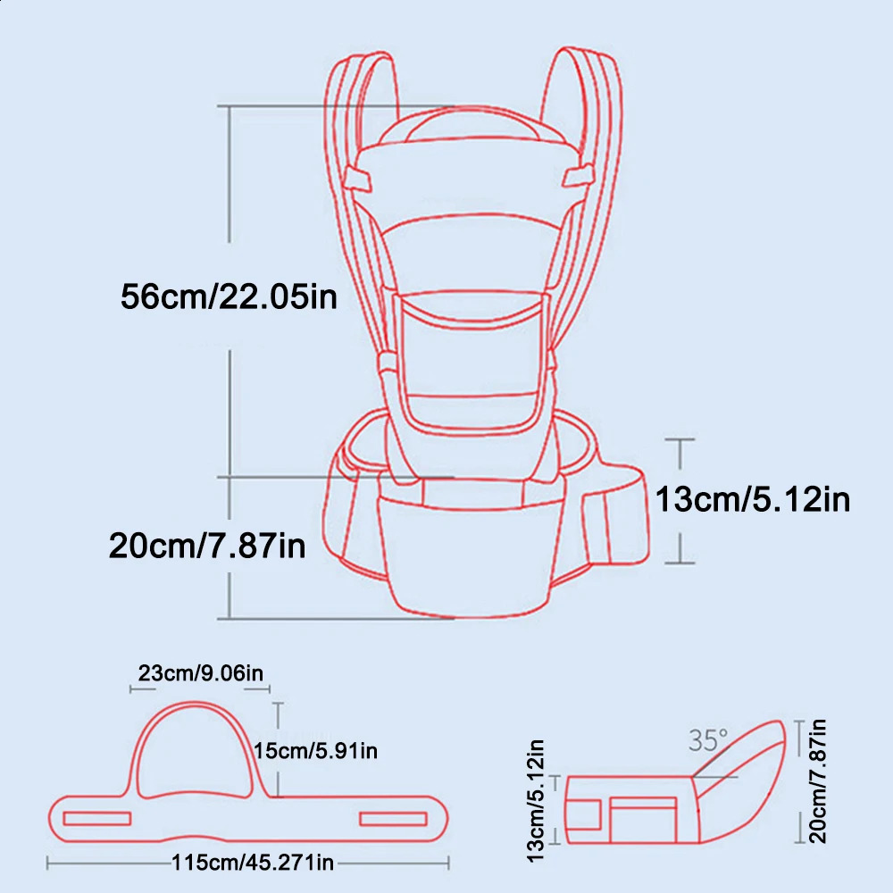 Ergonomic Baby Backpack Infant Hipseat Front Facing Kangaroo Wrap Sling Travel 250221
