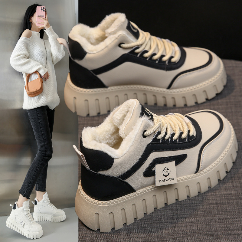 2025 New Designer Winter Cotton Thick Velvet Women s Velvet High Top Casual Shoes Thick Bottom Anti Slip Snow Warm Short Boots Fashion Outdoor Sports 