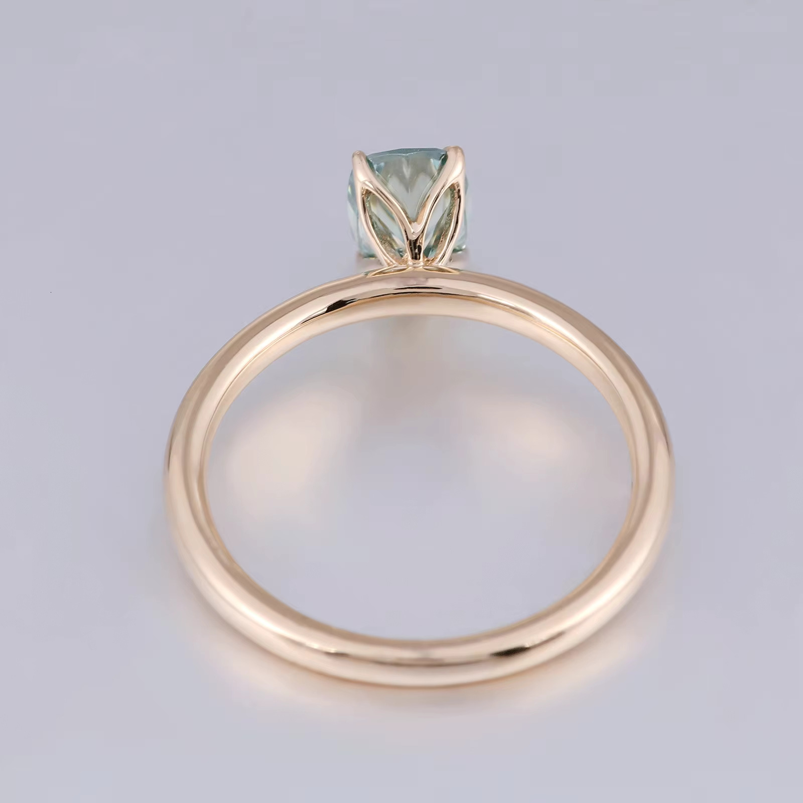 10k blue-green pyroxene ring classic style anniversary gift for boutique jewelry wedding