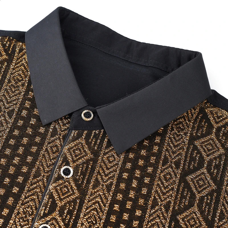 Contrast Color Striped Polo Shirts For Men Short Sleeve High-End Summer Quality Soft Comfortable Hollow Silky er Shirts 250226