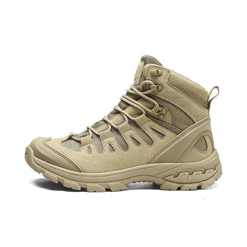 Work Shoes Men's Field Training Combat Tactical High Top Waterproof Outdoor Mountain Climbing Hiking Boots