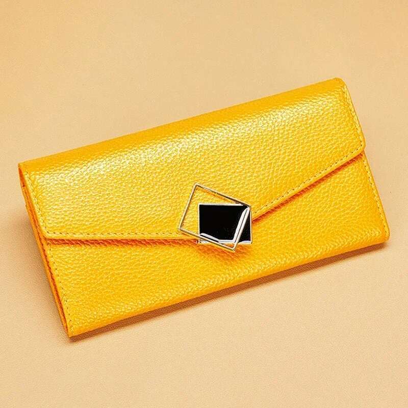 Women's Bags Designer WalletsMade of Genuine Leather Folding Long HighQuality Women's PursesCoin Pocket RFID Card Holder Clutch Bag