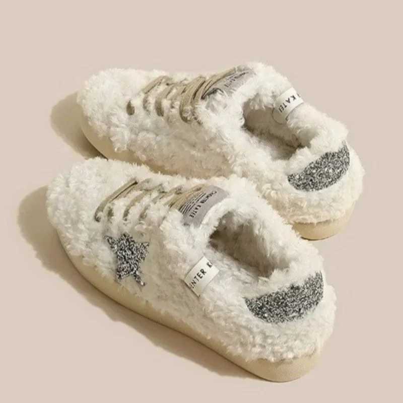 Womens flat shoes winter new round toe suede front zipper flash soft sole anti slip and wear-resistant low top cotton shoes M251017