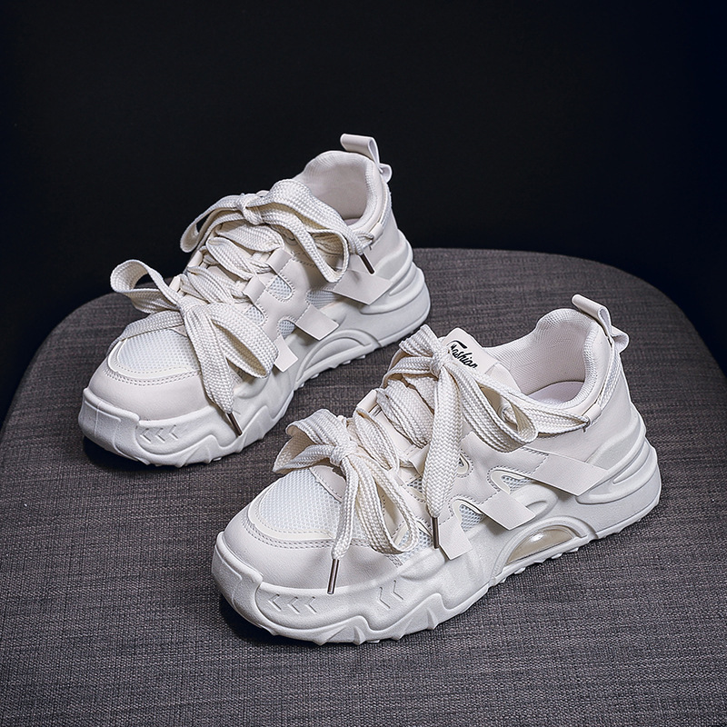 Fashion New Product Designer 2025 White Shoes Bow New Women's Sports Running Leisure Thick Soled Height Increasing Board Shoes