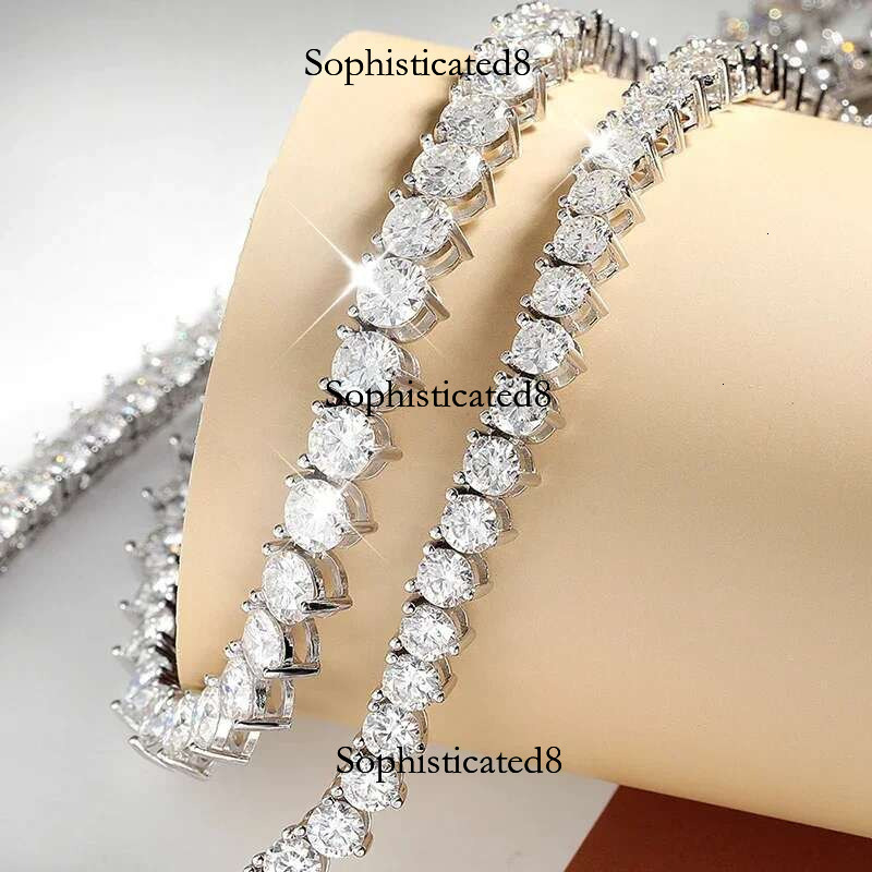 Classic 3 Claw Moissanite Tennis Necklace For Women Men S Sterg Sier Engagement Dia Neck Chain Wedding Jewelry Gifts