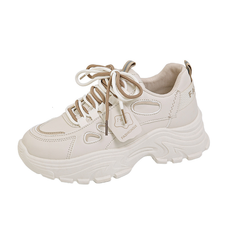 2025 Autumn Designer s New Breathable White Women s Versatile Thick Soled Height Increasing Multi Functional Sports And Leisure Running Shoes