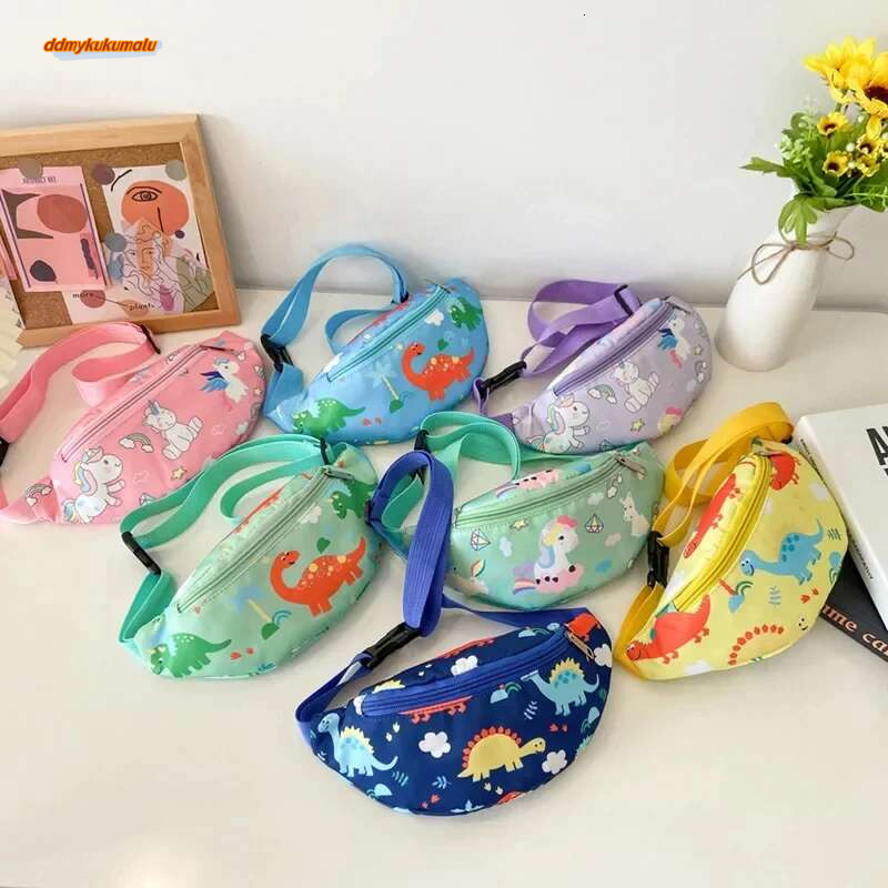 2025New Kids Pack Cute Cartoon Dinosaur Chest Crossbody Shoulder Sport Running Waist Bag for Children Belt Coin Purse #ddmykukumalu