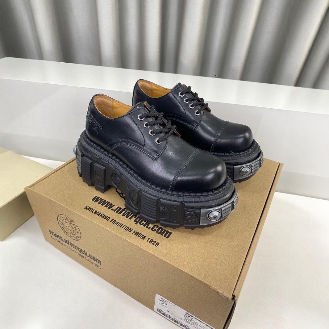 Home Spanish Trendy Brand Spring/Summer New Product Punk Style Big Head Low Top Sponge Cake Shoes Tank Height Increasing Thick Leather