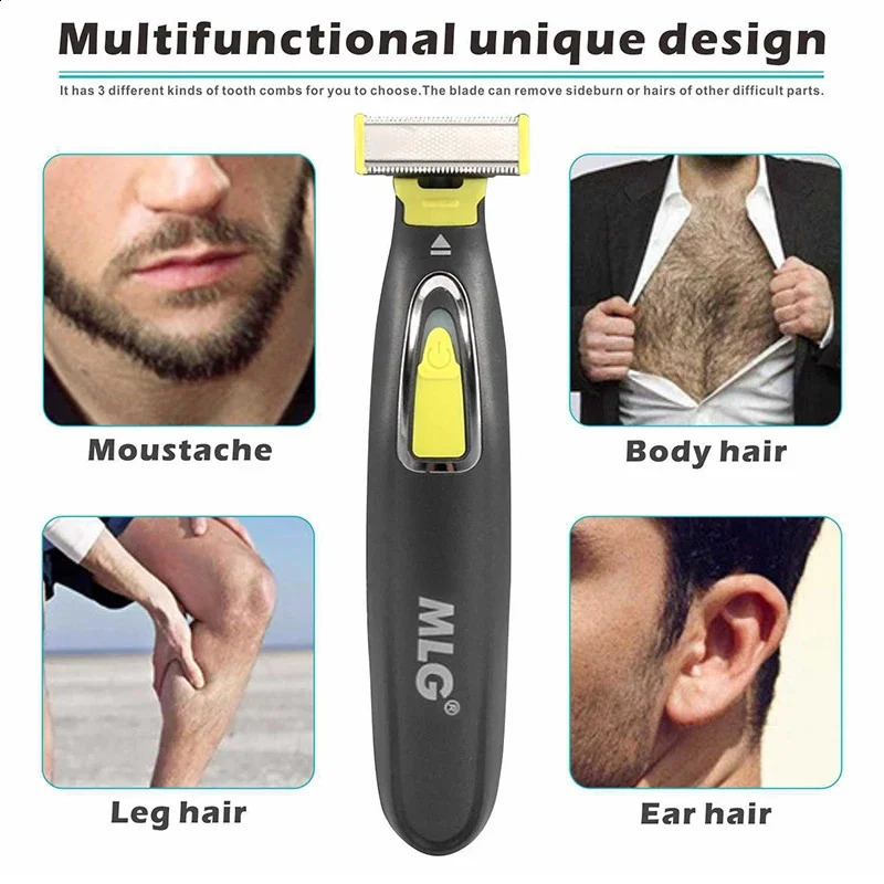 MLG Electric Shaver For Men and Women Portable Full Body Trimmer USB T Shaped Blade Razor For Beard Armpit For Washable 250303