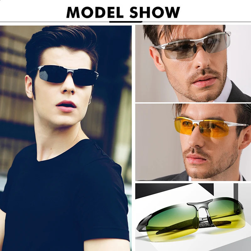 Aluminum Sunglasses For Men Polarzed Sun Glasses Man Day Night Driving Anti- Wome De Sol Masculino 250221