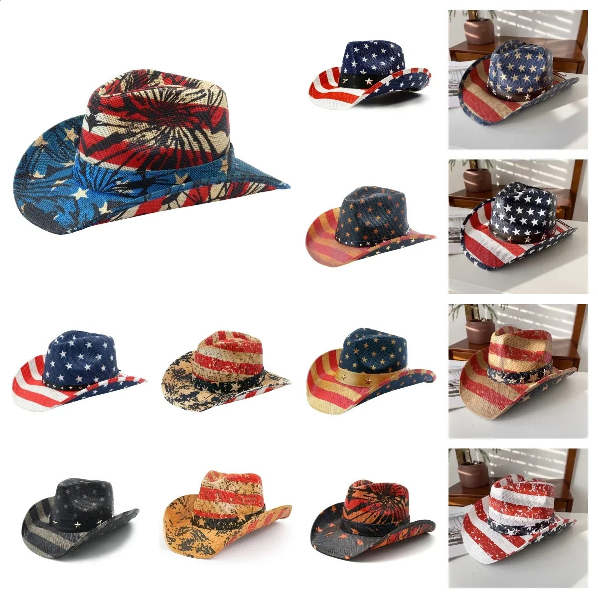 Vintage Hat Men Western Cowgirl Caps Straw Cover Cap Female Jeans Hat Jazz knight Hat Sun Hat 250221