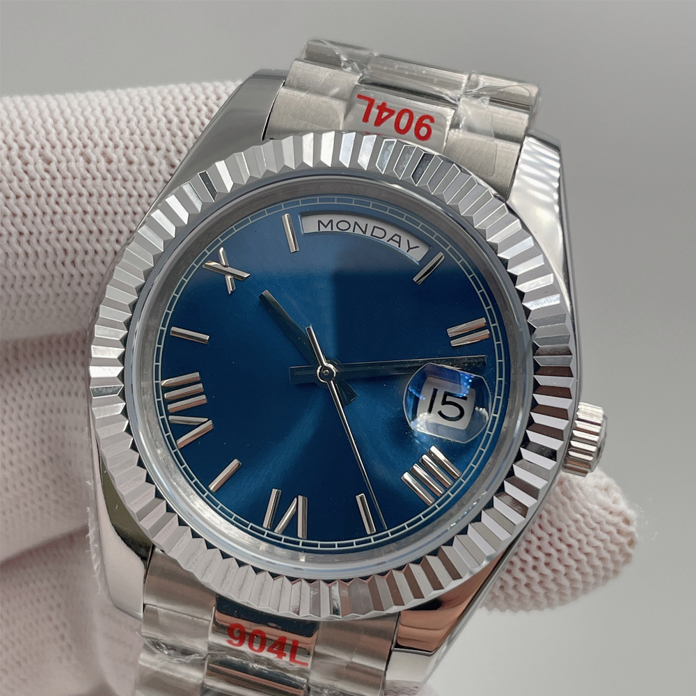 High-end UPGRADED Automatic Mechanical 40mm Mens Watches ST9 Sapphire President Bracelet Men's Wristwatches