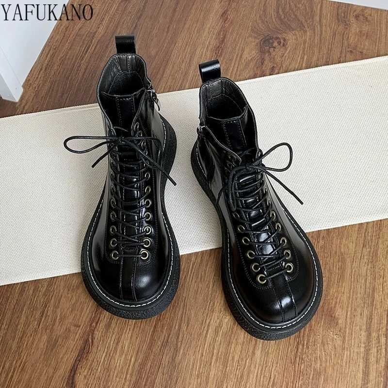 Sweet Cool British Style Short Boots Women Heightened Thick Sole Big Head Boots Vintage Casual Lace-up Mori Girl Winter Boots Z250303