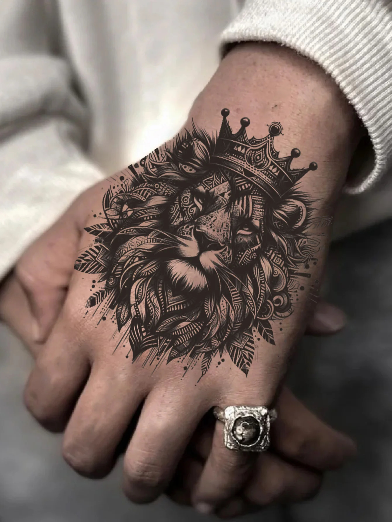 Beast and Lion Waterproof Temporary Tattoo Stickers lasting 12 weeks real semi permanent tattoos 250219