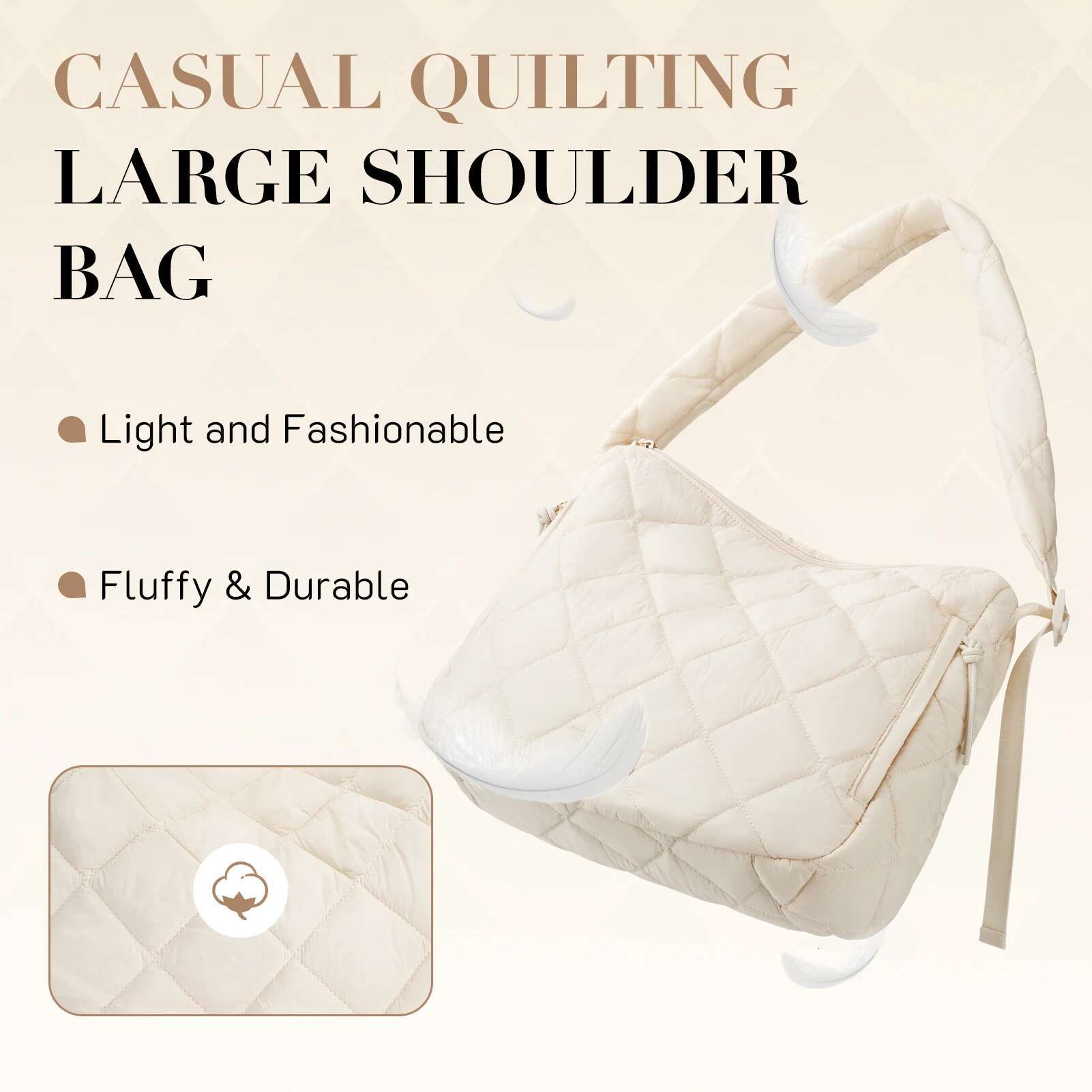 Missnine Women's Shoulder Quilted Puffer With Adjustable Strap Puffy Large Tote Crossbody Wallet Hobo Bag