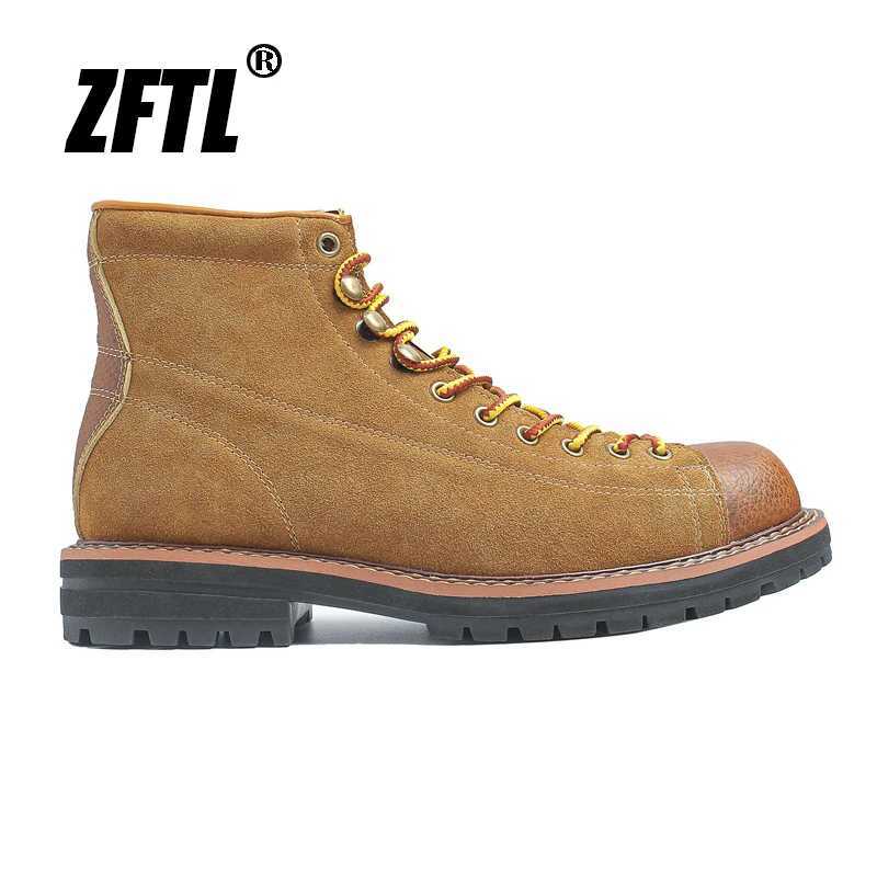 ZFTL Mens Boots Man Ankle Boots Casual Lace up Boots Male Handmade Sewing tooling boots Cow Leather Desert boots Mens 2023 Z250303