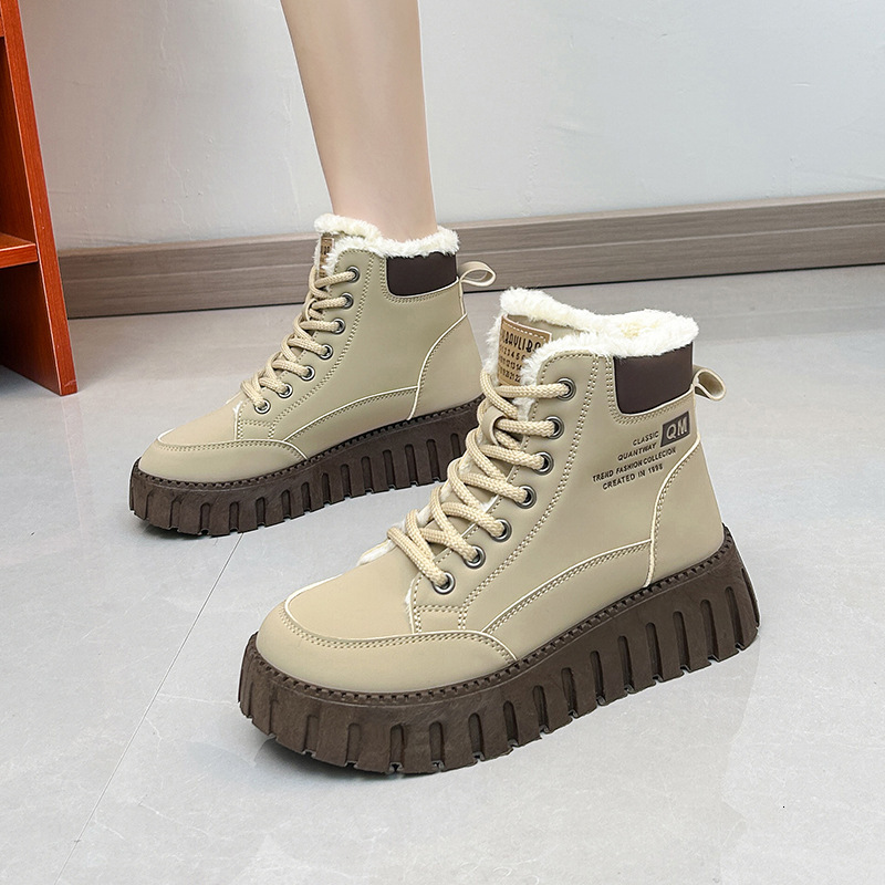 Cotton thickened new high top warm boots with thick soles comfortable and lightweight plush designer s new women's boots multifunctional anti sli