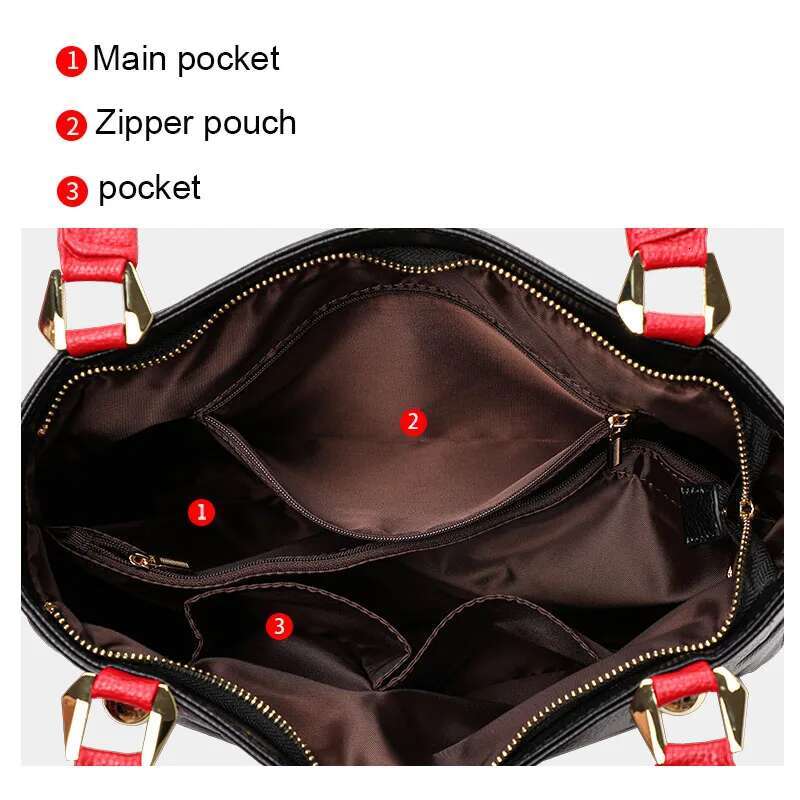 New Fashion Versatile Women's Handheld Shoulder With Large Capacity Letter Printing High Quality Cowhide Tote Bag