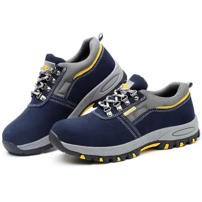 Mens Work leather Boot Safety Shoes Steel Toe Cap PunctureProof Sneakers Indestructible Men male 250219