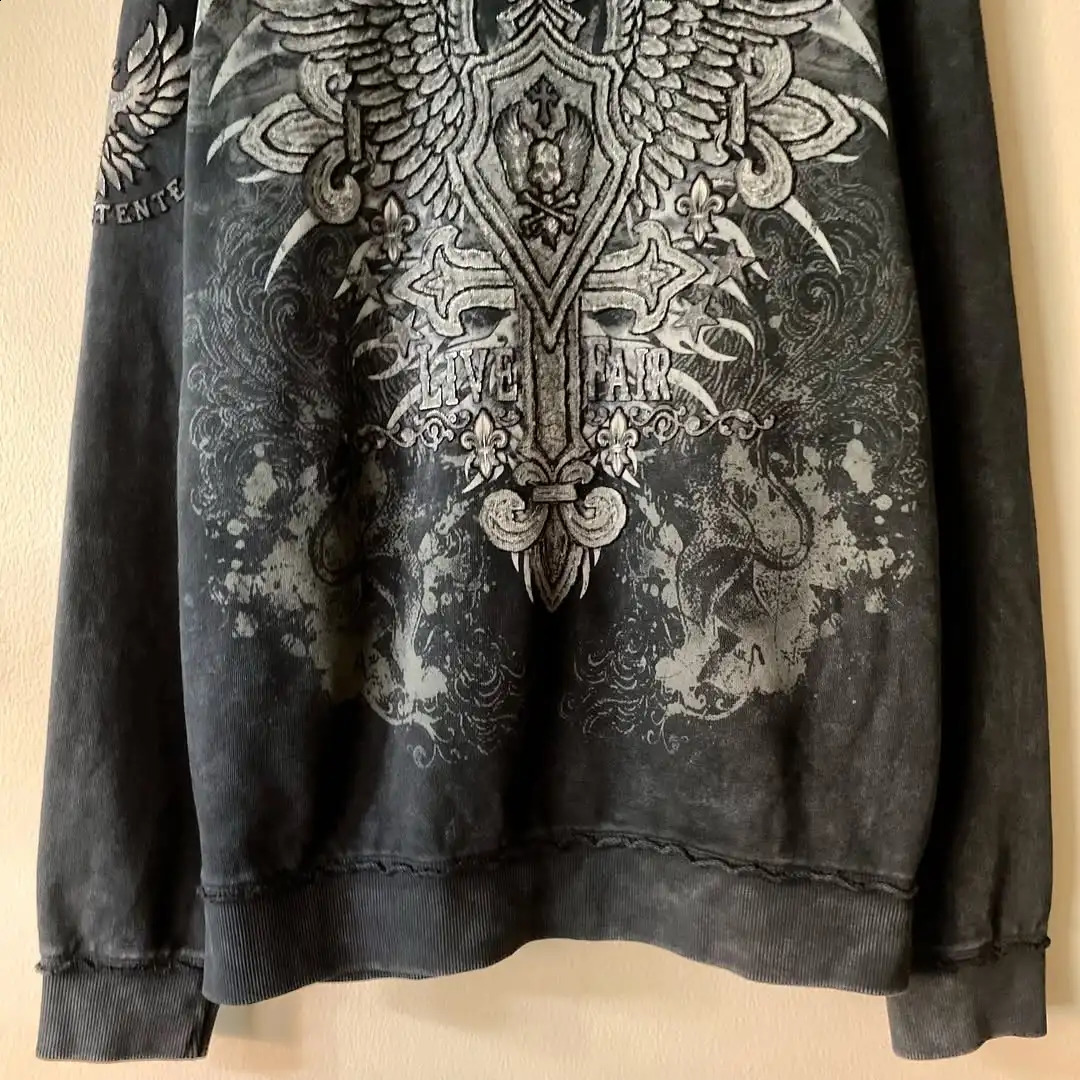 Y2K Vintage Fleece Padded Zipper Hoodie Men Women Street Hip Hop Loose Sweatshirt Couple Casual Punk Melt Pattern Hoodie 250226