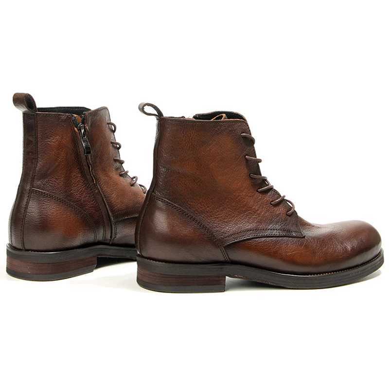 Cowhide Mens Boots Genuine Leather Shoes Men Side Zipper Men Ankle Boots Handmade Leather Boots Luxury Mens Formal Shoes Z250303