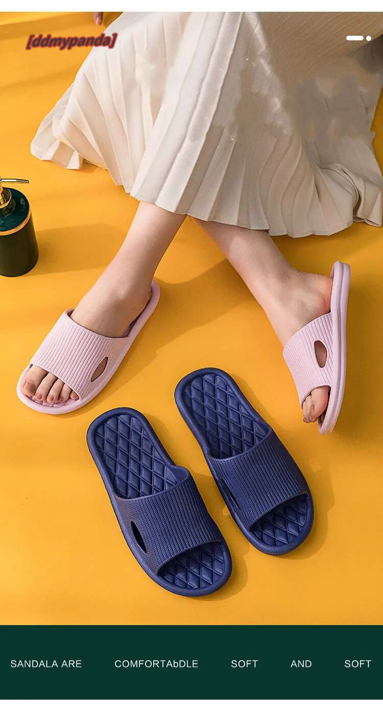 Slippers Mens 2023 Summer Shoes Bathroom Anti-slip Casual Beach Sandals Soft Sole Slide Big Size Female Male Flip ps #ddmypanda