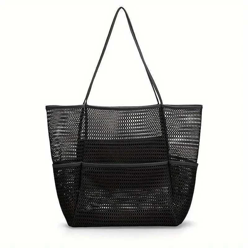 Large Beach Tote Bags Fashion Summer Double Layer Protable Mesh Bag Bathing Pool Toiletries Storage Beach Bag For Women Travel Z250307