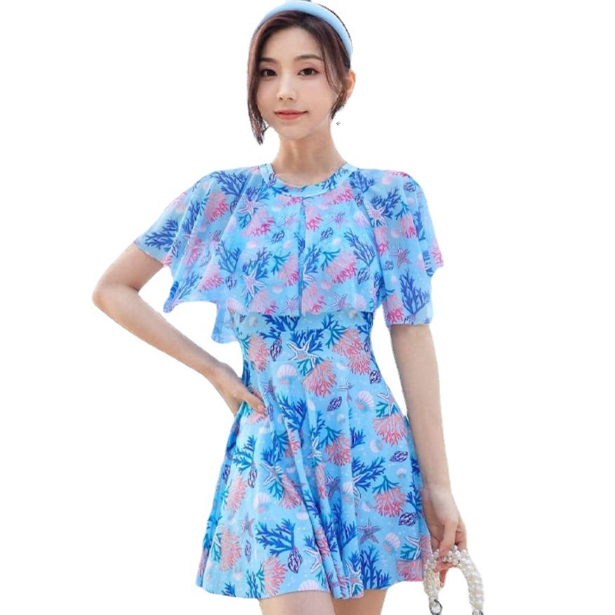 2025S designer women jumpsuit style summer new item plus size to cover the belly and show off weight conservative vacation student swimsuit