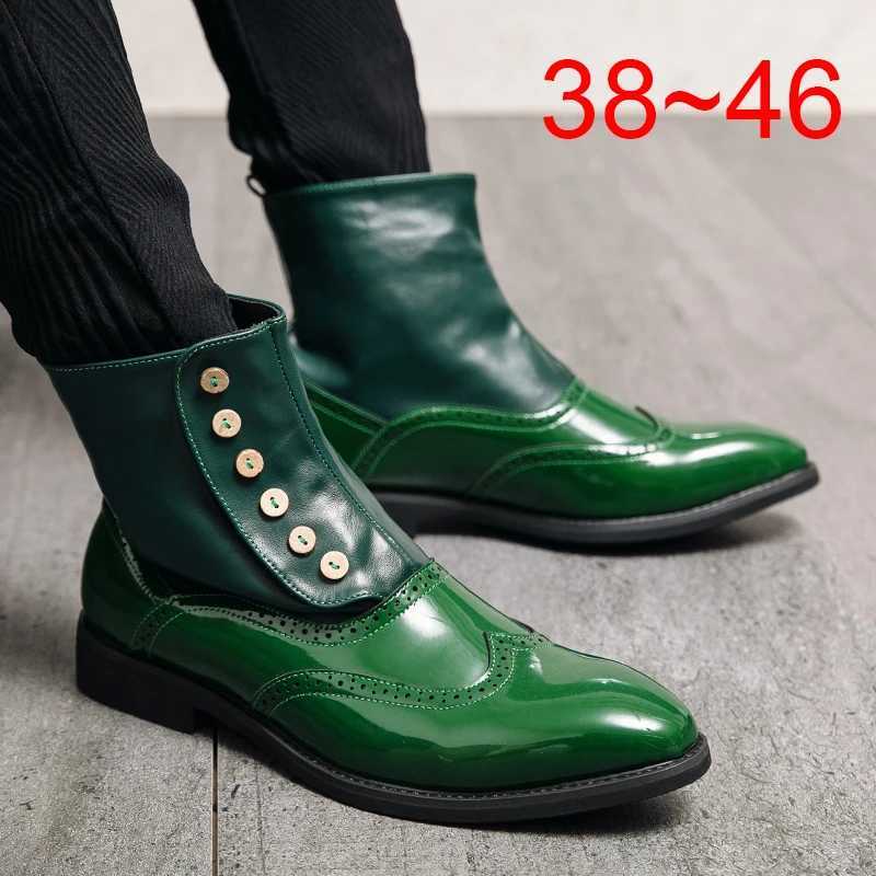 Luxury Chelsea boots genuine leather mens ankle boots high-end slip buckle straps wingtips brown black shoes basic mens boots Z250303