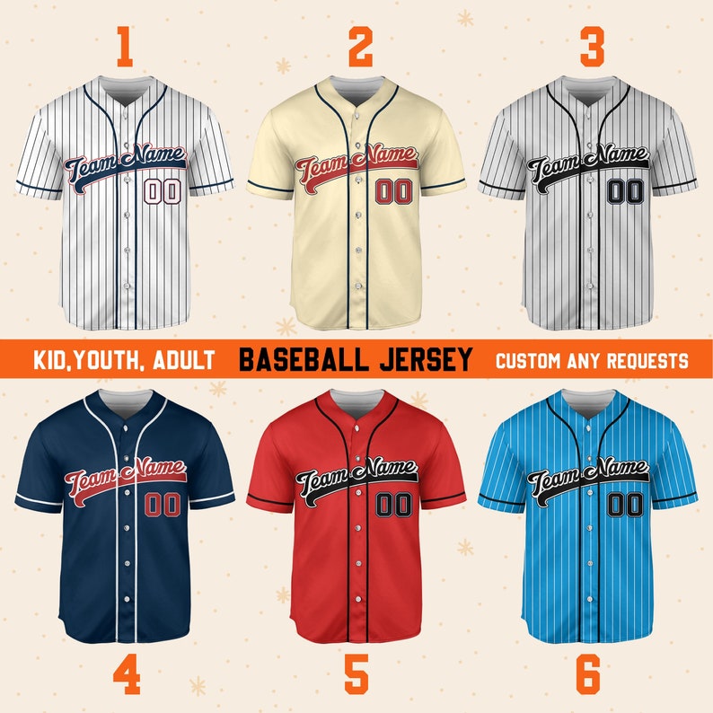 Personalized Name Custom Collection, Personalized Name Baseball Jersey, Custom Baseball Jersey Uniform Baseball Fans Baseball Lovers