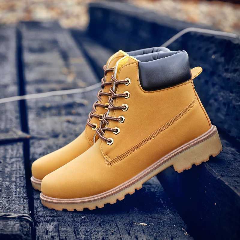 Ankle boots High top round toe thick bottom outdoor Hiking Footwear Recommended Wear-Resistant comfortable Non-slip wild British Z250303