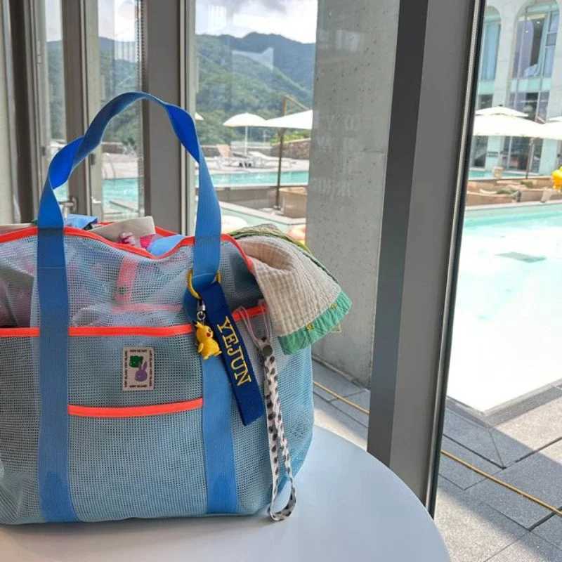 New Arrival ((68) Ins Large Capacity Beach Bag Fitness Swimming Storage Bag Outdoor Portable Toy Storage Mesh Bag Leisure Shoulder Bag T250303