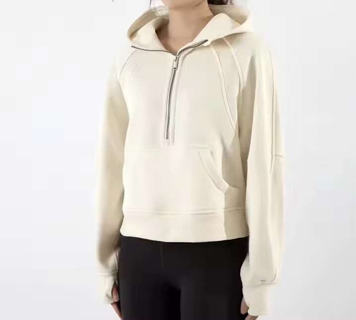 Custom Women's Semi-Zipper Long-Sleeved Sports High Quality Fashion Loose Casual Hoodie
