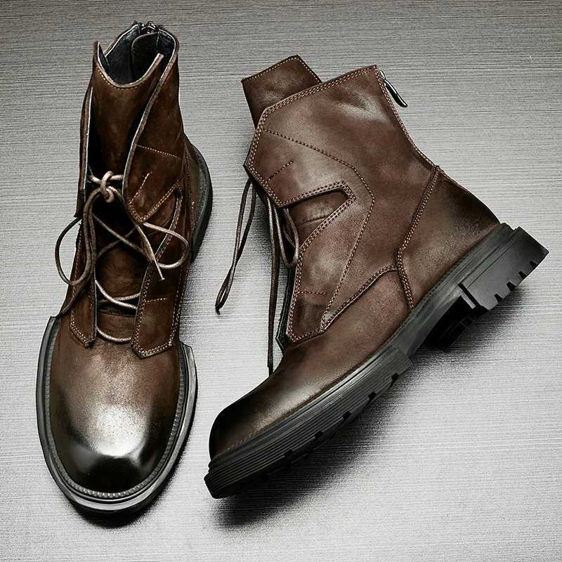 Cow Suede Mens Ankle Boots Handmade Quality Luxury Genuine Leather 2024 British Designer Casual Business Social Shoes Man Z250303